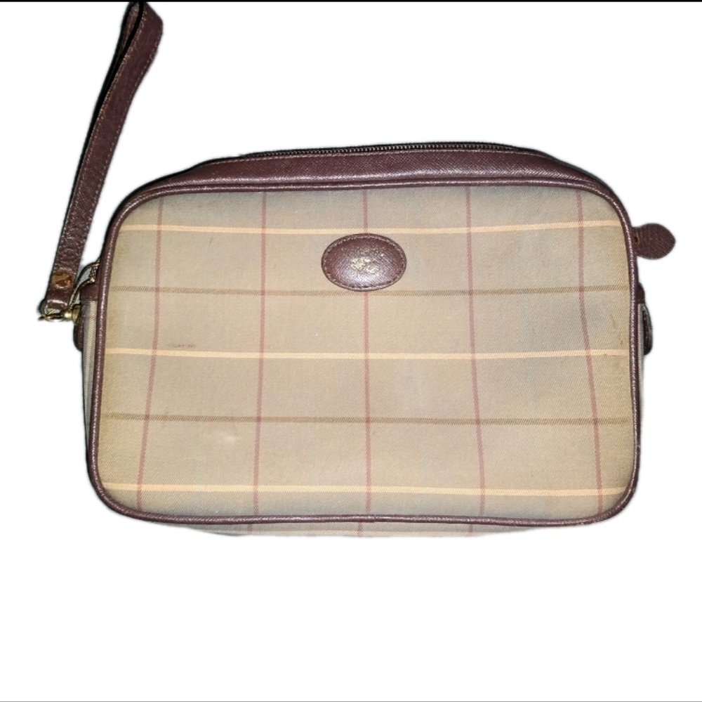 Vintage Burberry Nova Check Tan and Brown Women's Clutch Bag